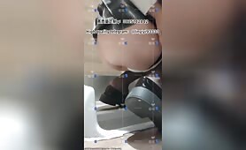 Beautiful girl poops in the toilet 3