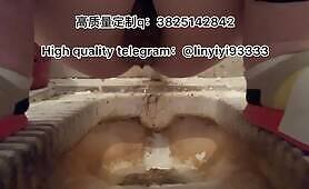 Beautiful girl poops in the toilet 4