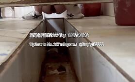 Beautiful girl poops in the toilet 32