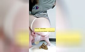 Beautiful girl poops in the toilet 37