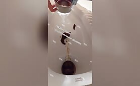 Beautiful girl poops in the toilet 39
