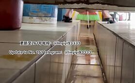 Beautiful girl poops in the toilet 22