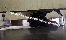 Beautiful girl poops in the toilet 45