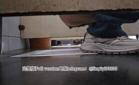 Beautiful girl poops in the toilet 66