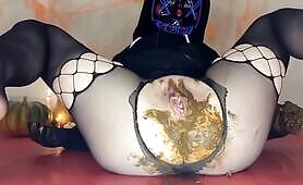 Scat Babe Shits & Inserts in Pussy: Messy Solo Scat Porn Video
