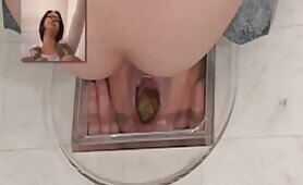 Dominant Japanese Scat Femdom Shitting in Her Human Toilet Slave Mouth