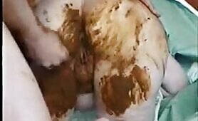 Amateur Scat Husband Fucks BBW Wife's Dirty Asshole