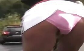Nasty Sexy Girl Pooping in Her Panties on Busy Streets