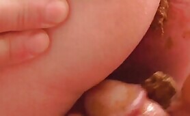 Amateur Scat Wife Poops On His Dick And He Smears It While Wanking