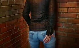 Russian Scat Wife Poops in Her Jeans and Plays with It at Home