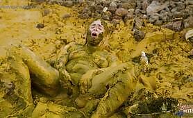 Manure Fetish Goddess Gets Dirty with Cowshit Masturbation Outdoors