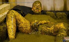 Sensual Farm Inspector Covered in Cowshit & Dives into Manure Bath for Masturbation