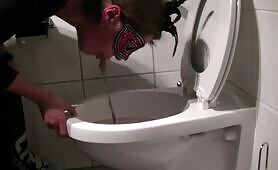 Nasty Solo Scat Slut Puking & Pooping in Hot Toilet Show
